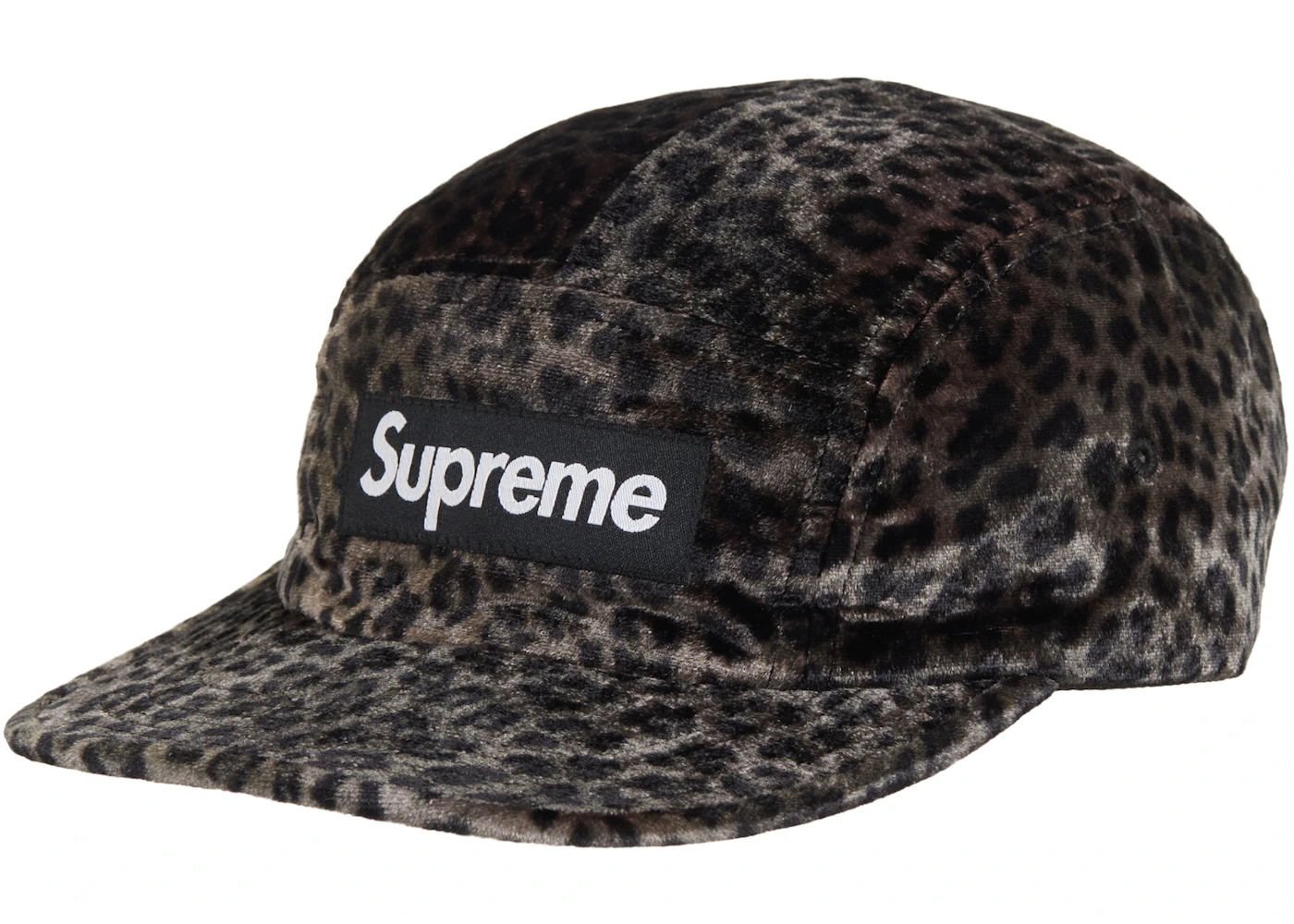 Supreme Leopard Velvet Camp Cap Black SS24 US
