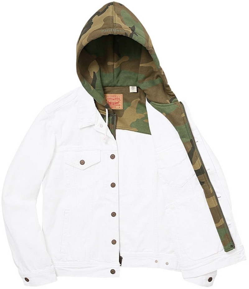 Supreme Levis Fleece Hood Trucker Jacket White