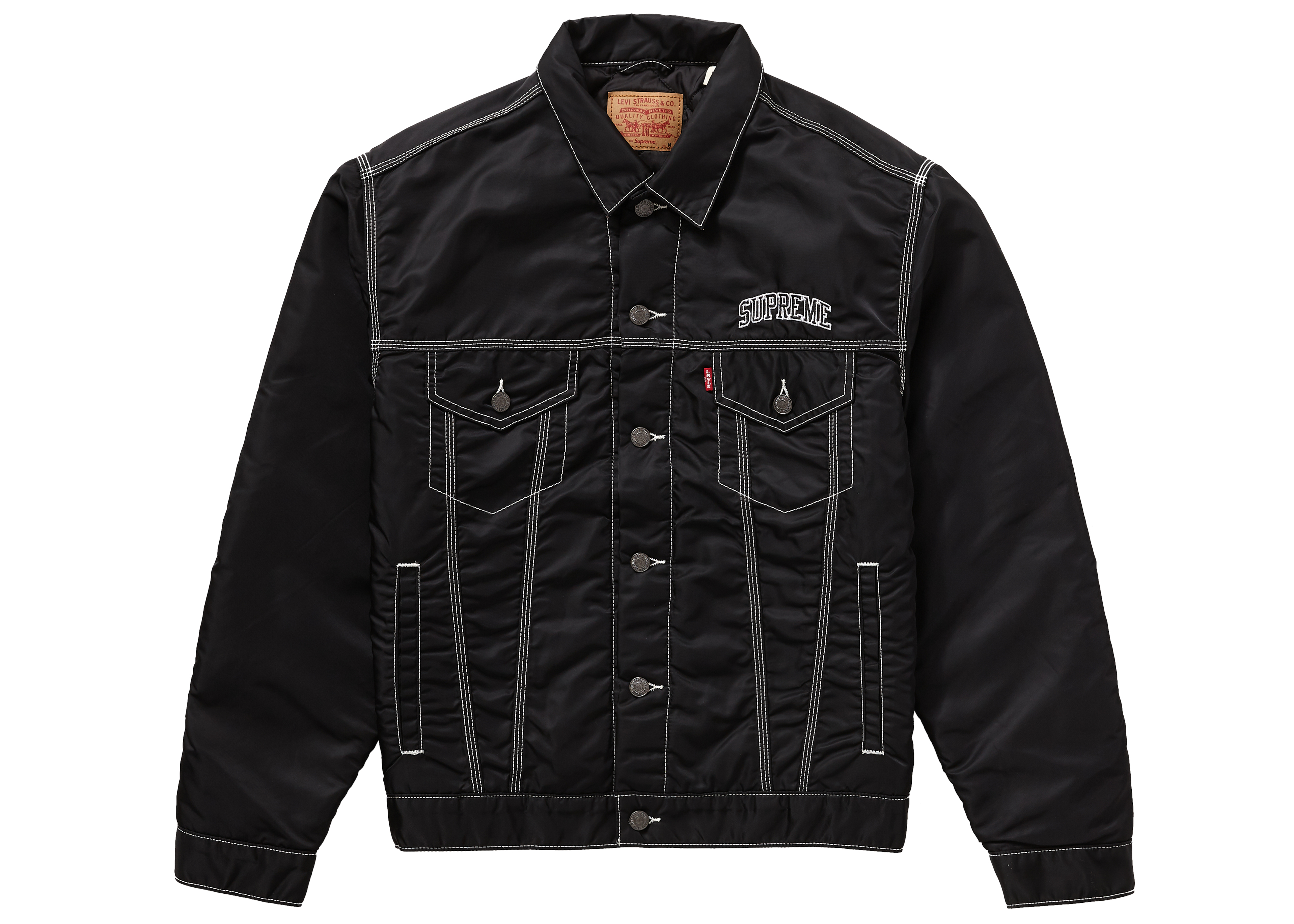 Supreme Levi's Nylon Trucker Jacket Black
