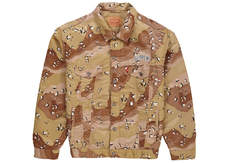 Supreme Levi's Nylon Trucker Jacket Chocolate Chip Camo Men's