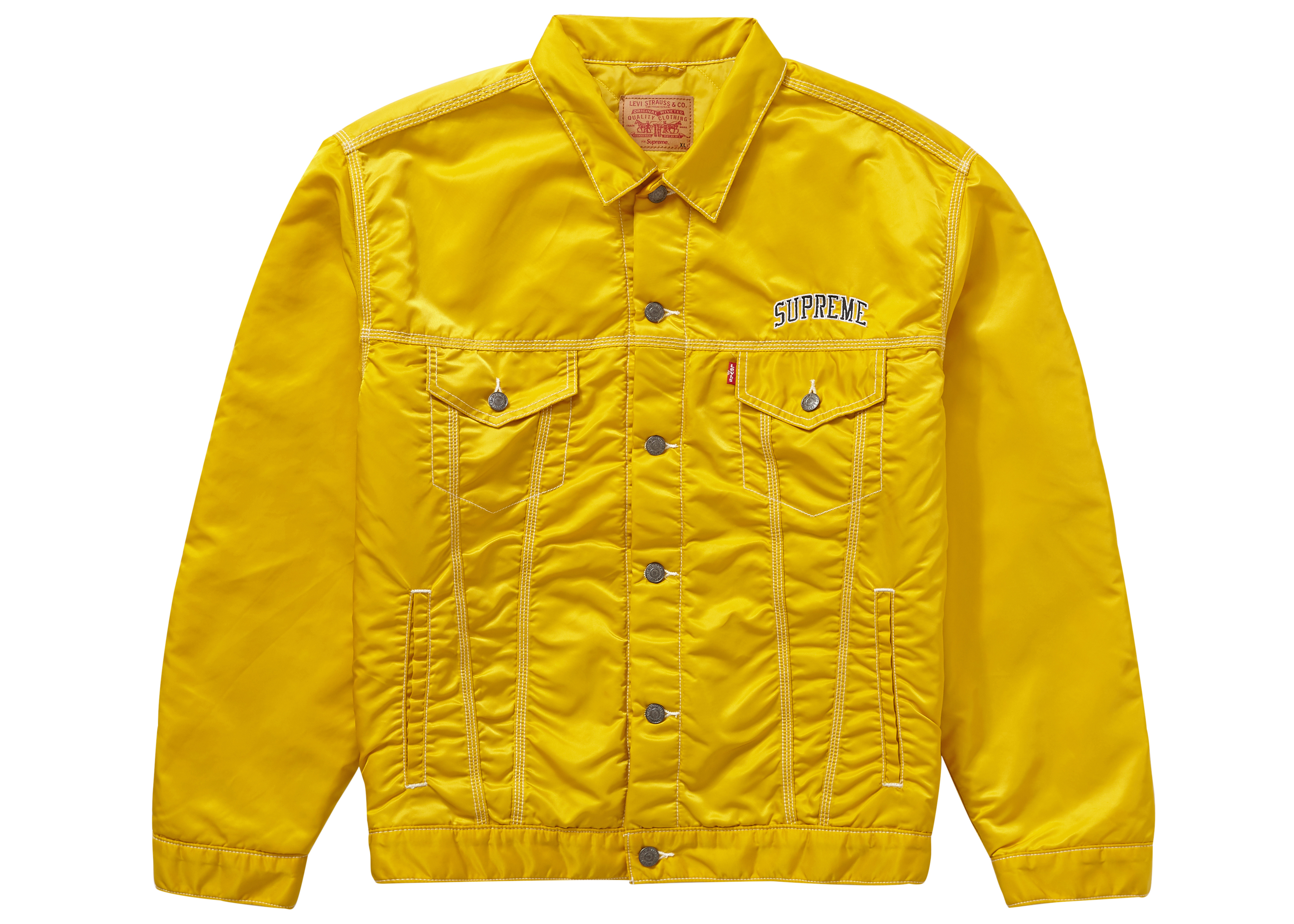 Supreme Levi's Nylon Trucker Jacket Yellow - FW19