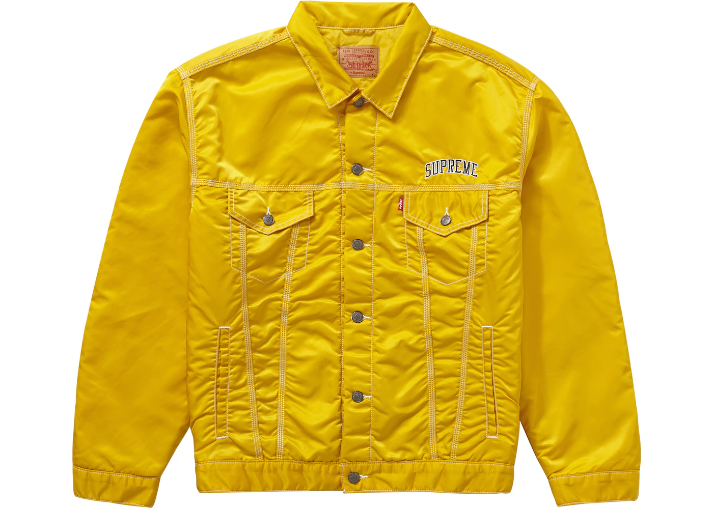 Supreme Levi's Nylon Trucker Jacket Yellow Men's - FW19 - US