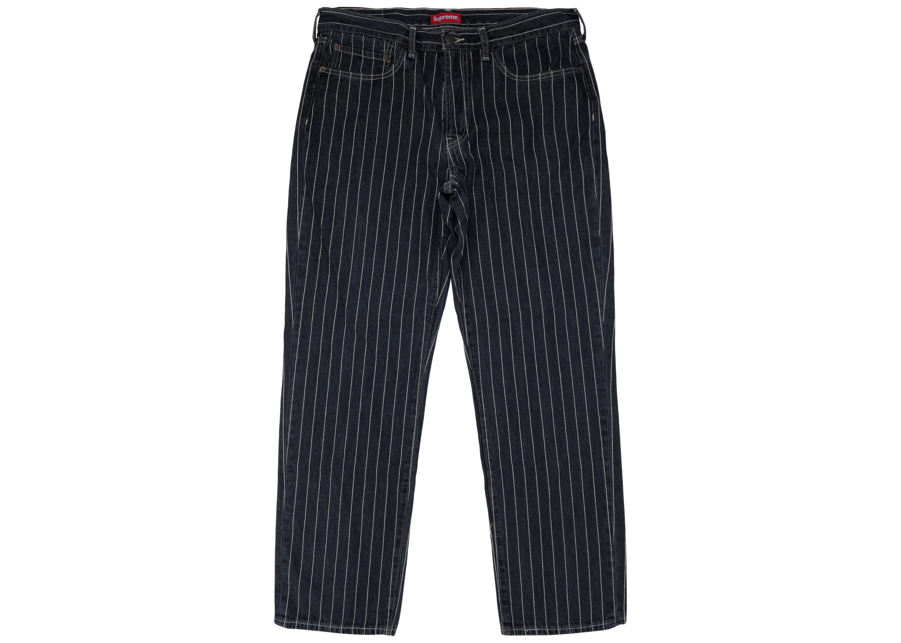 Supreme Levi's Pinstripe 550 Jeans Black Men's - SS18 - GB