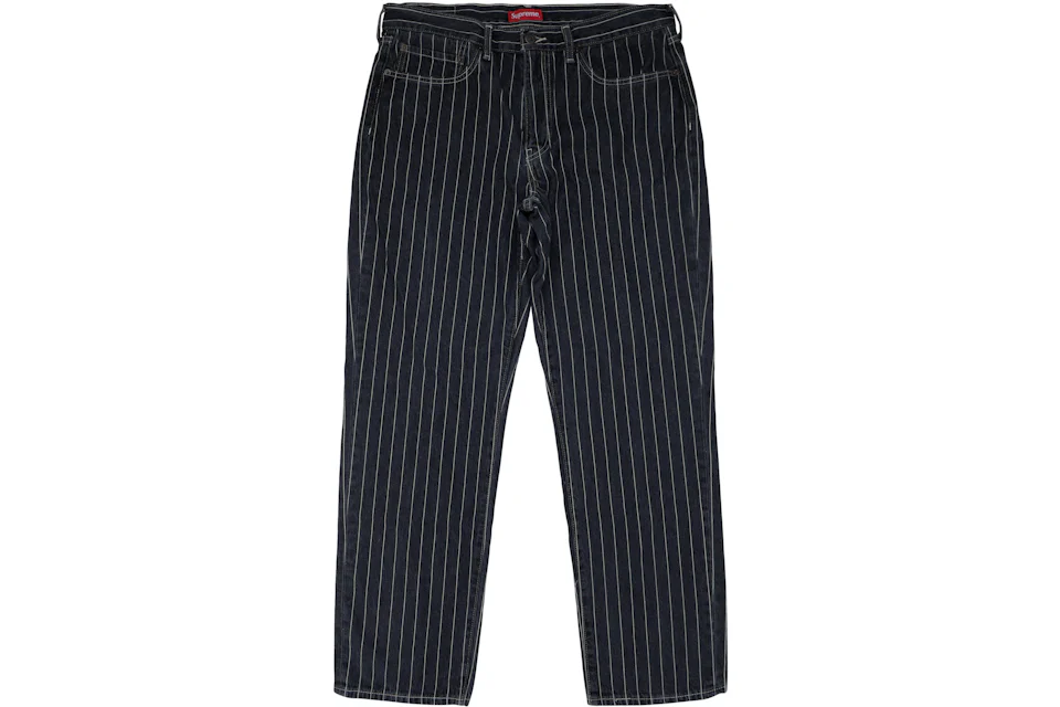 Supreme Levi's Pinstripe 550 Jeans Black Men's - SS18 - GB