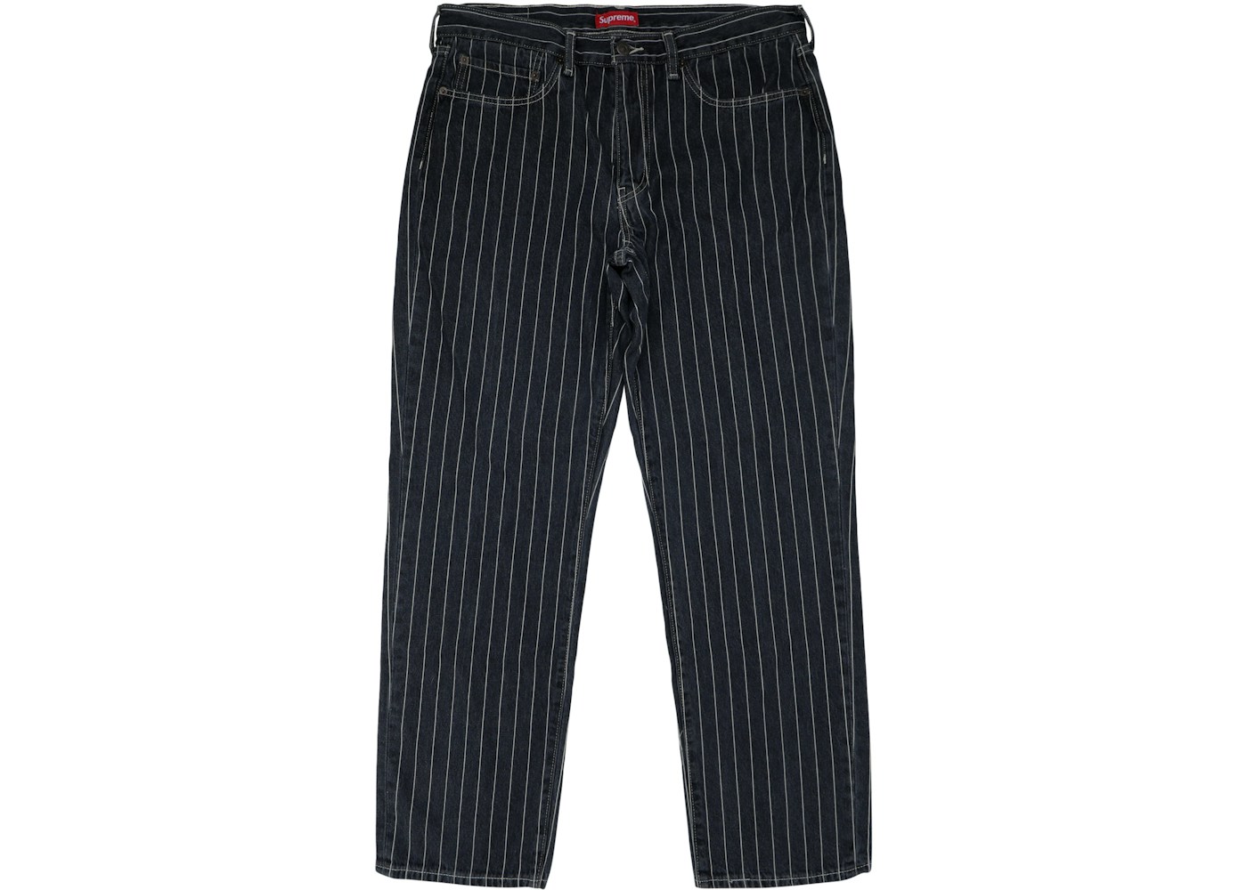 Supreme Levi's Pinstripe 550 Jeans Black - SS18