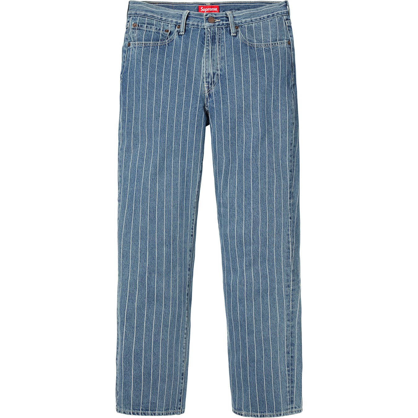 Supreme Levi's Pinstripe 550 Jeans Blue - SS18