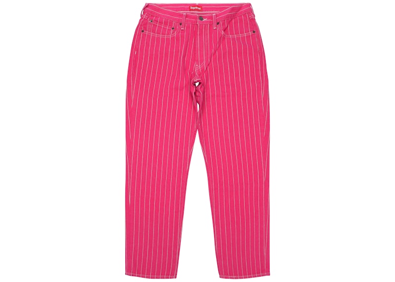 Supreme Levi's Pinstripe 550 Jeans Magenta Men's - SS18 - US