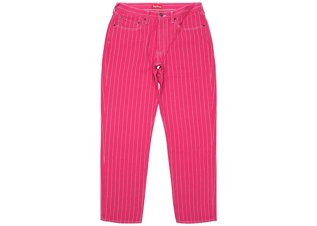 Pre-owned Supreme Levi's Pinstripe 550 Jeans Magenta
