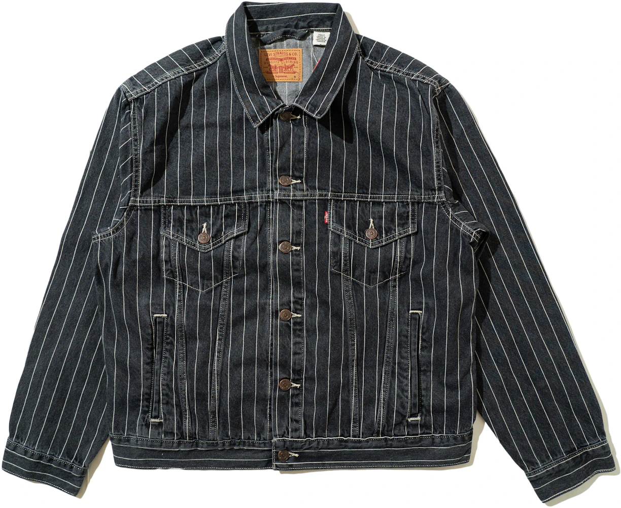 Introducir 53+ imagen supreme levi’s pinstripe trucker jacket