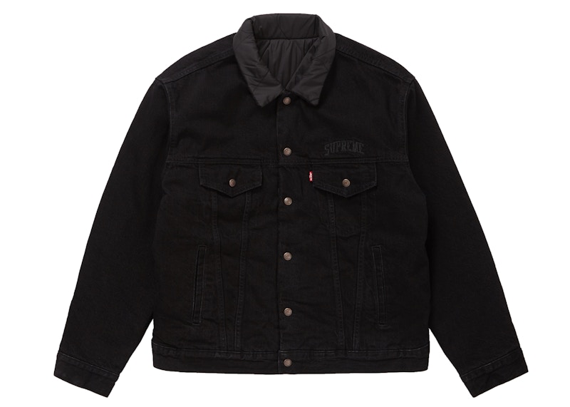 Supreme Levi's Quilted Reversible Trucker Jacket Black