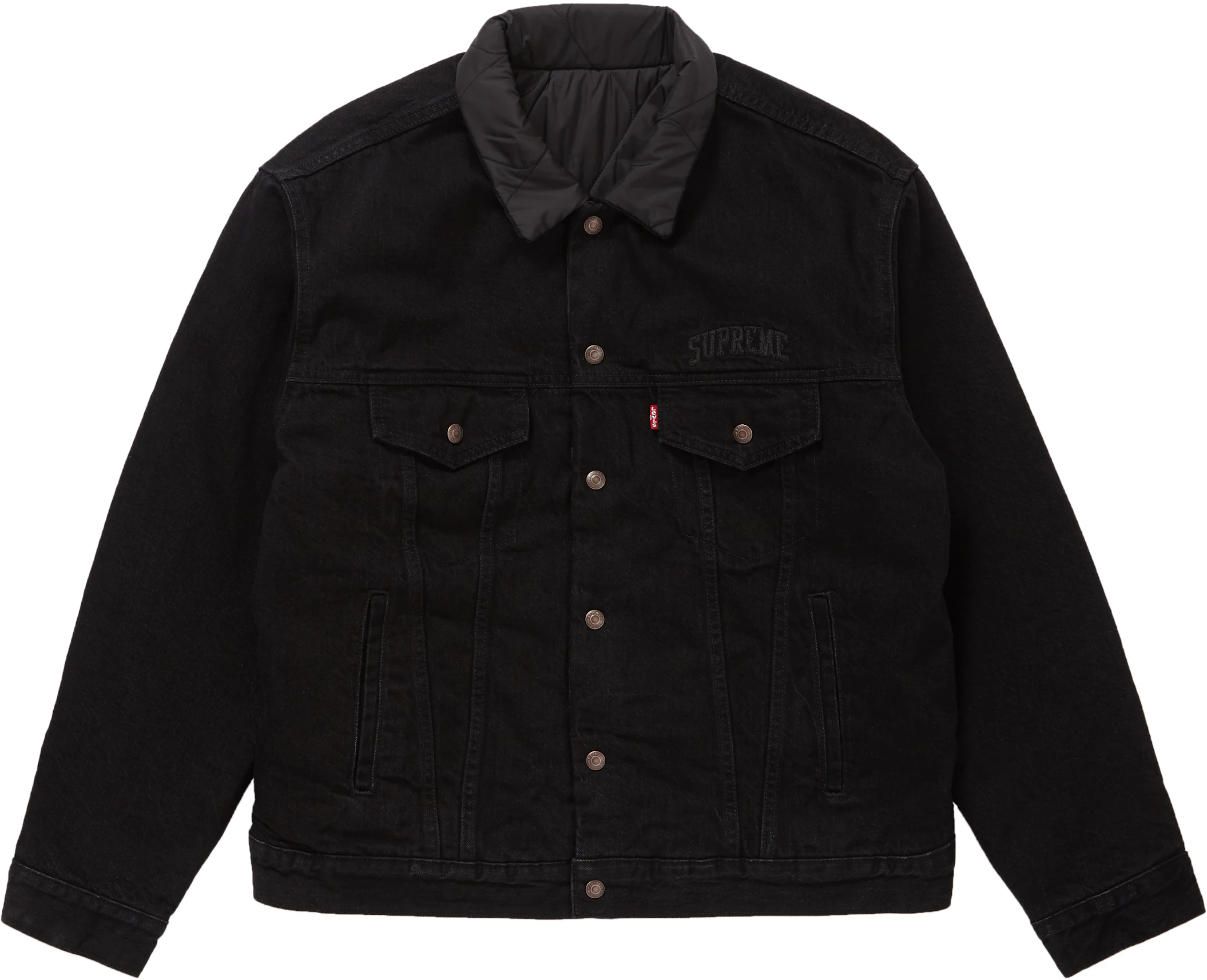 Supreme Levi's Quilted Reversible Trucker Jacket Black - FW18 - US