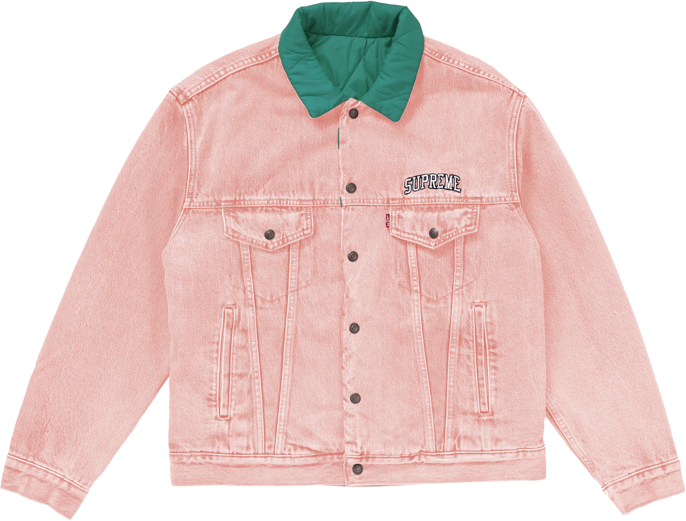 Supreme Levi's Quilted Reversible Trucker Jacket Pink - FW18 - US