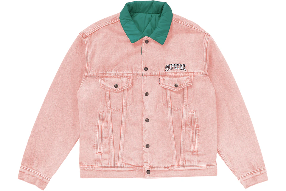 Supreme Levi's Quilted Reversible Trucker Jacket Pink - FW18 - US