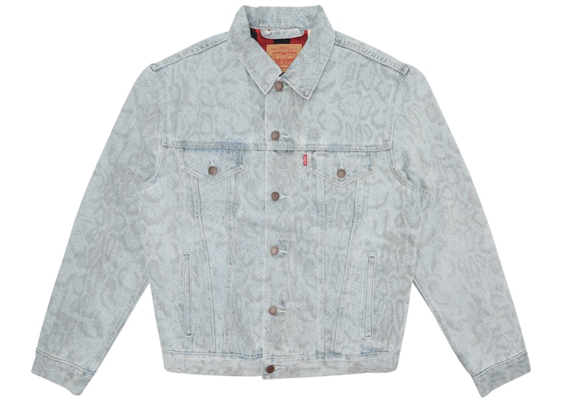 Supreme Levi's Snakeskin Trucker Jacket light Blue