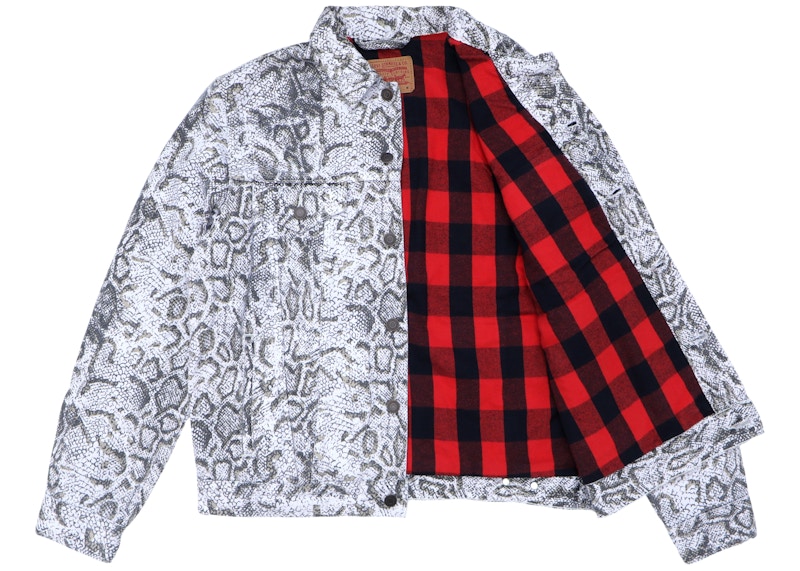 Supreme Levi's Snakeskin Trucker Jacket White Men's - FW17 - US