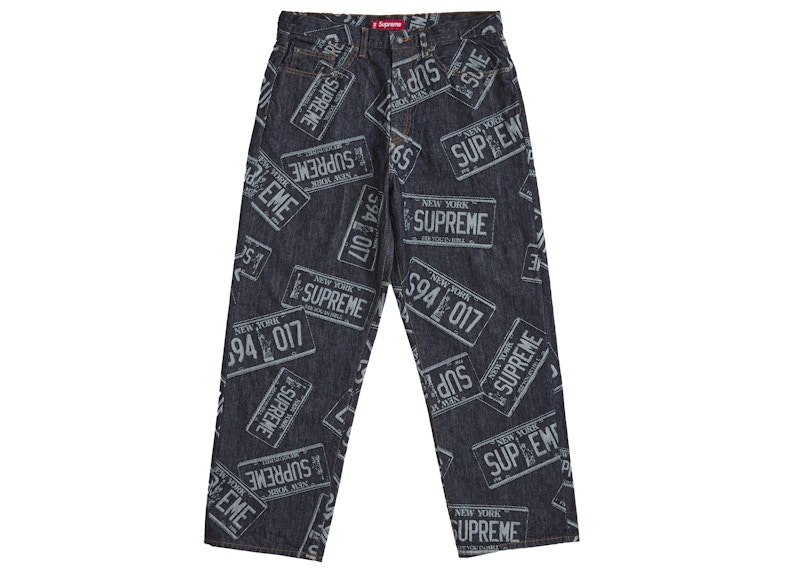 Supreme License Plate Baggy Jean Rigid Indigo Men's - SS26 - US