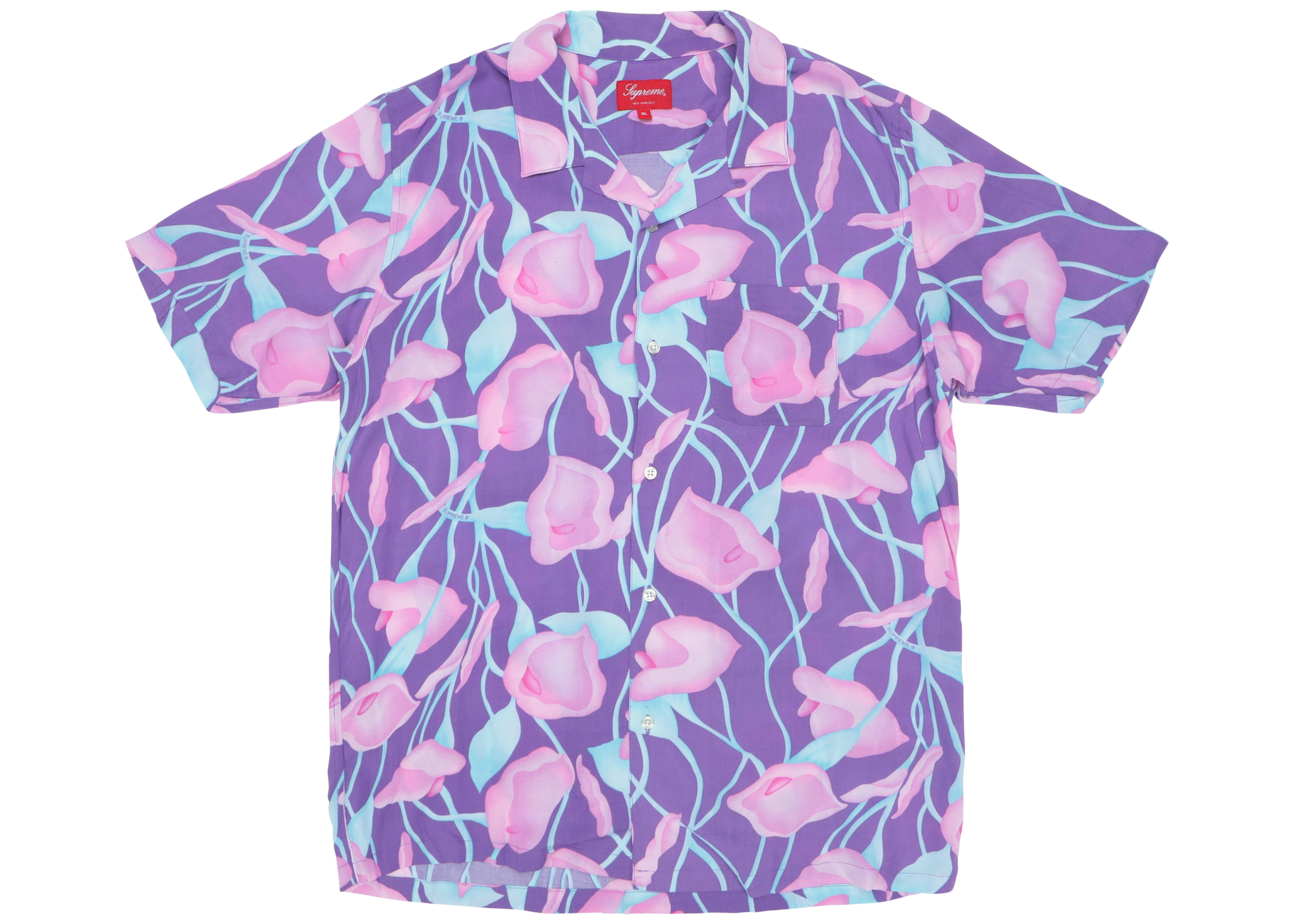 Supreme Lily Rayon Shirt Purple Men's - SS18 - US