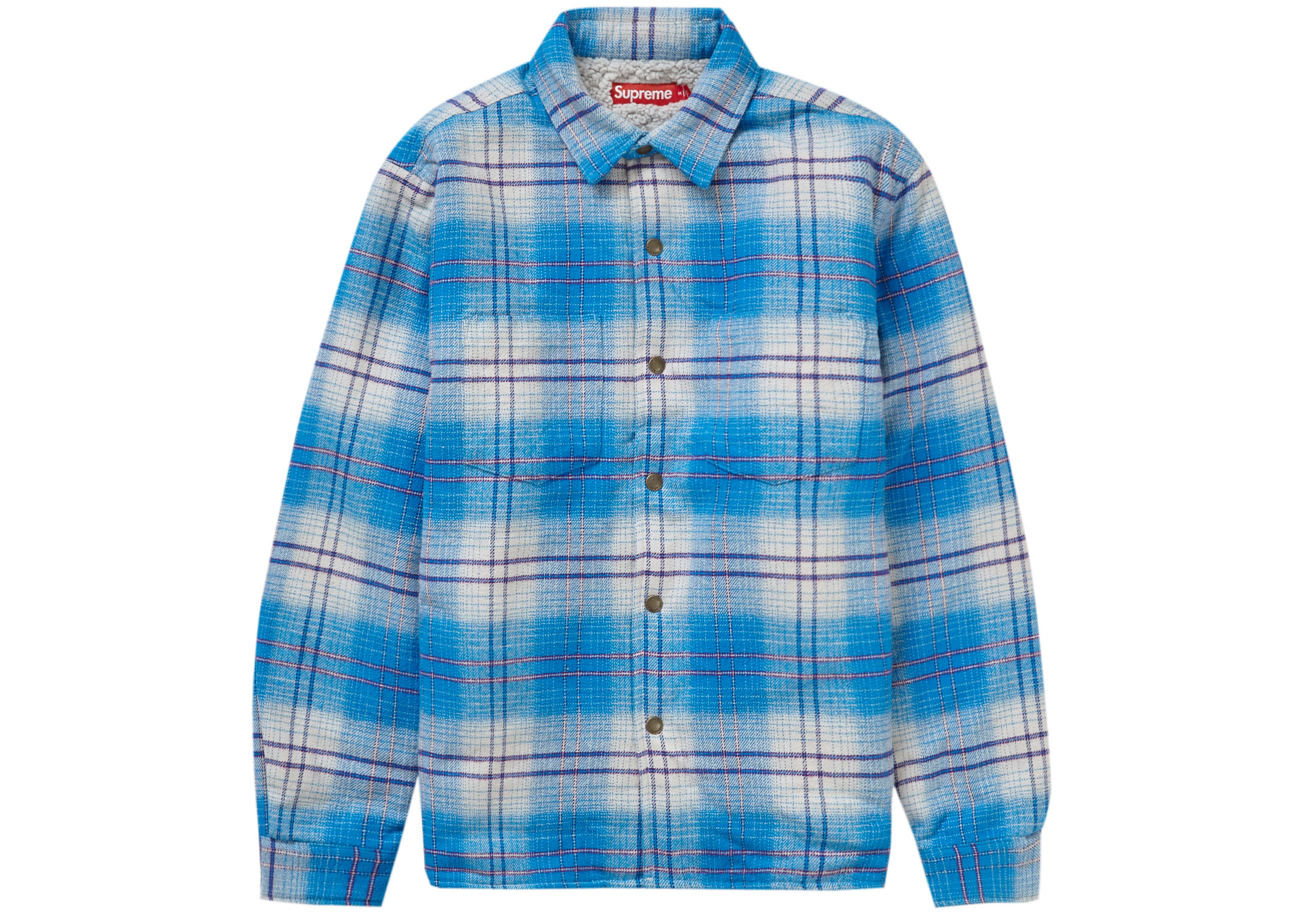 Supreme Lined Flannel Snap Shirt Blue メンズ - FW23 - JP