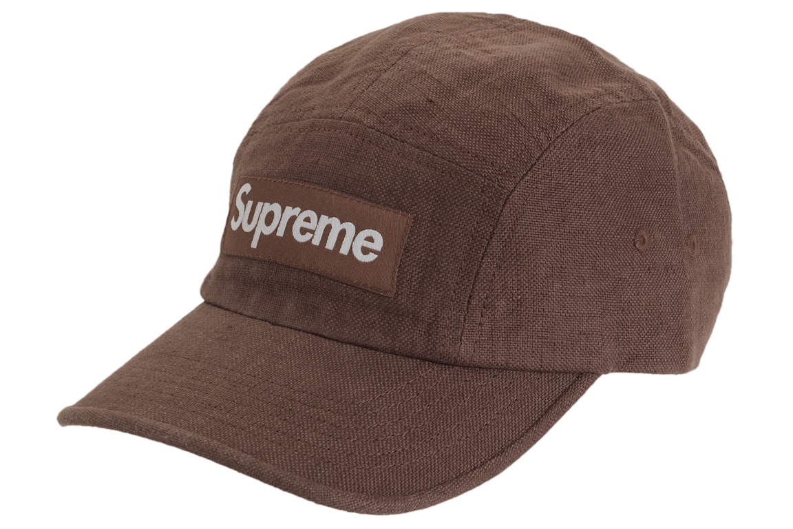Pre-owned Supreme Linen Fitted Camp Cap Brown