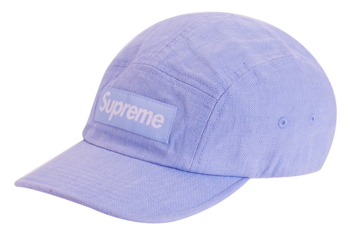 Pre-owned Supreme Linen Fitted Camp Cap Light Blue