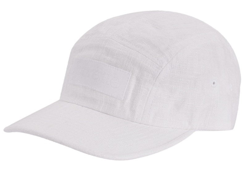 supreme linen camp cap white