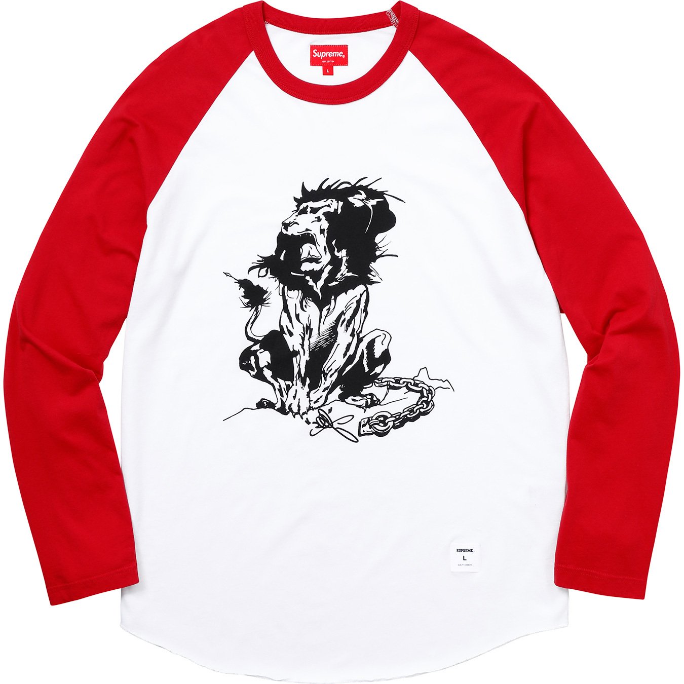 Supreme Lion Raglan Baseball Top Red メンズ - SS18 - JP