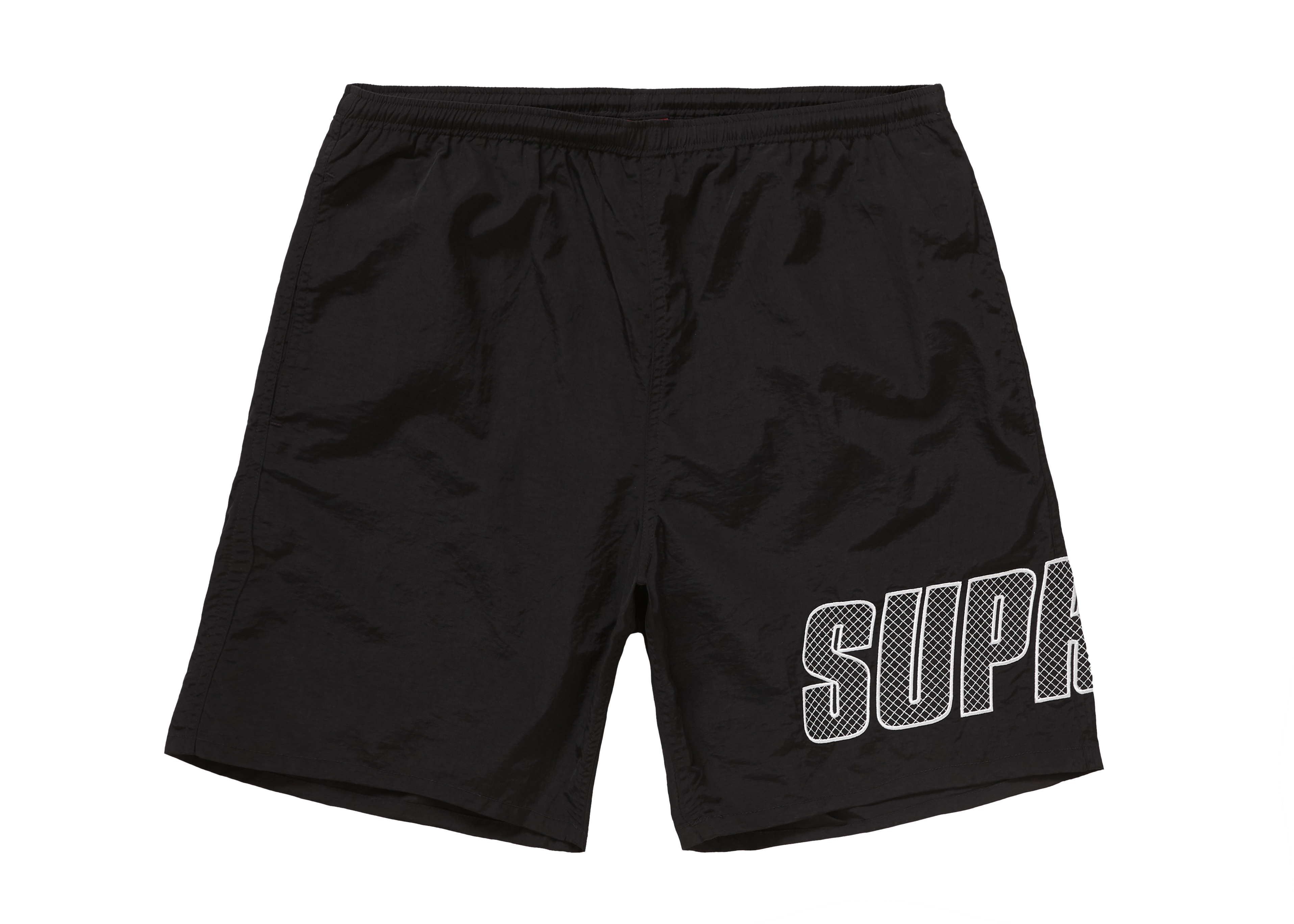 Supreme Logo Applique Water Short Black Men's - SS19 - US