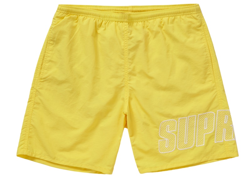 supreme logo applique water short yellow | www.carmenundmelanie.at