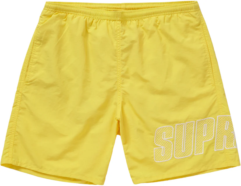 Supreme Logo Applique Water Short Pale Yellow - SS19 Hombre - US