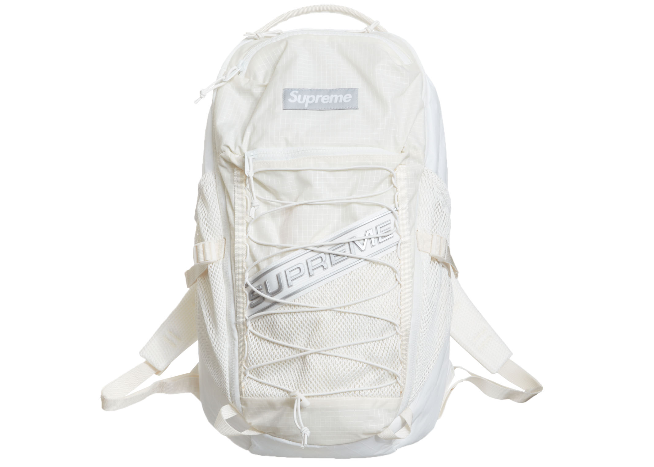 Supreme Logo Backpack White