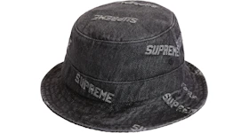 Supreme Logo Denim Crusher Black