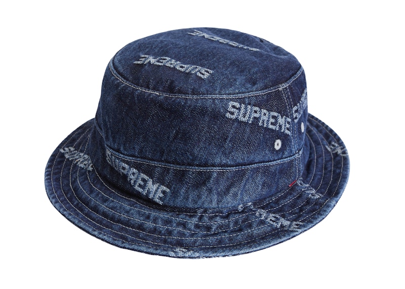 Supreme Logo Denim Crusher Blue