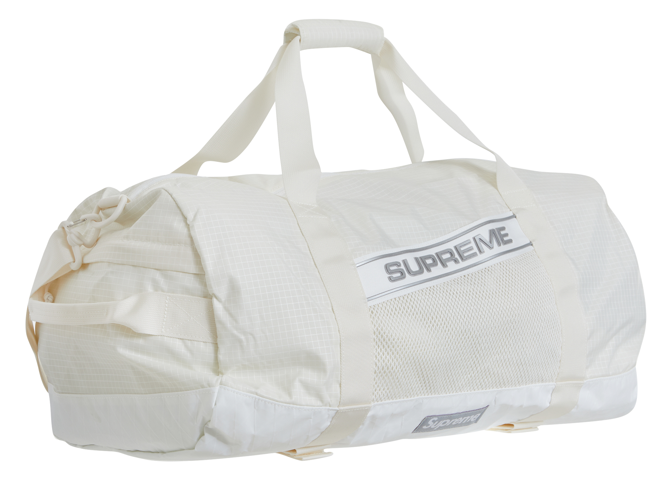 Supreme Logo Duffle Bag White