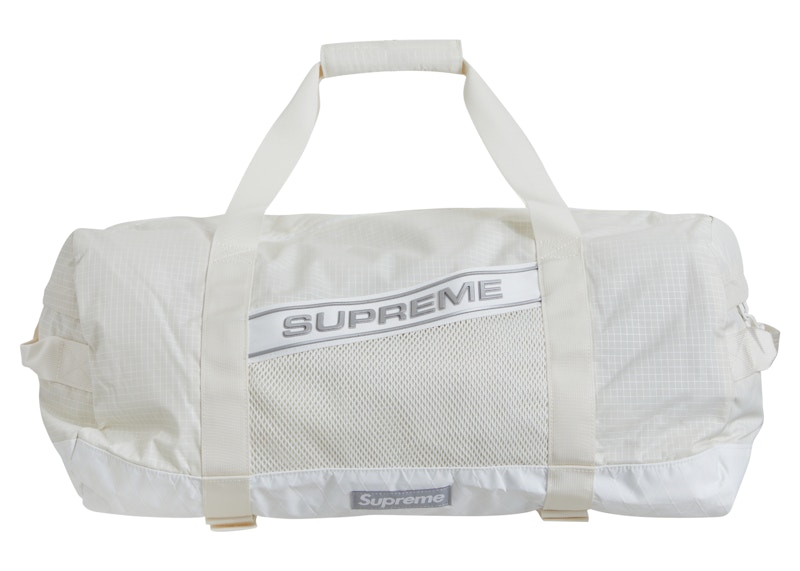 Supreme Logo Duffle Bag White