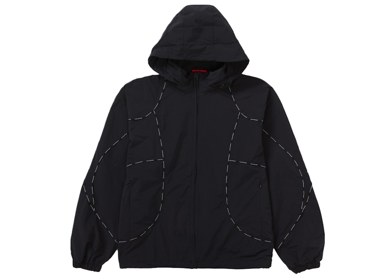 Supreme Logo Piping Hooded Track Jacket Black Men's - FW23 - US