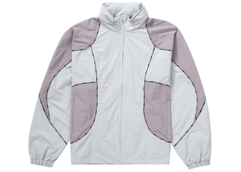 Supreme Logo Piping Hooded Track Jacket Grey