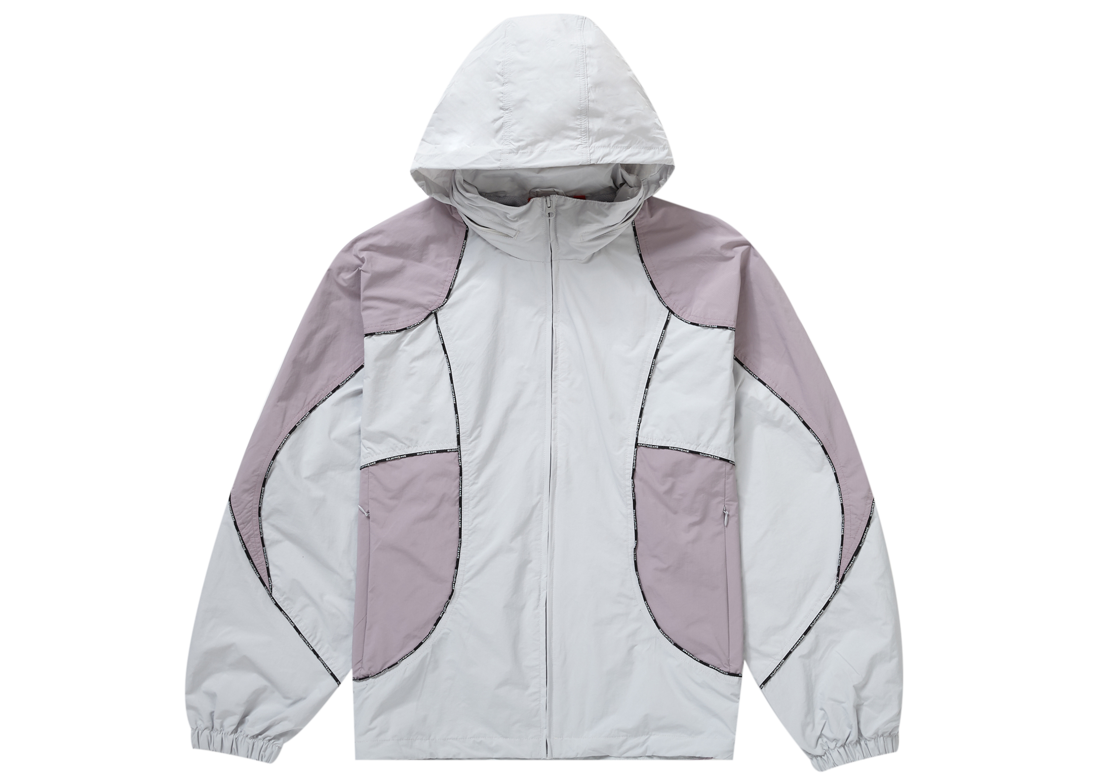 Supreme Logo Piping Hooded Track Jacket Grey メンズ - FW23 - JP