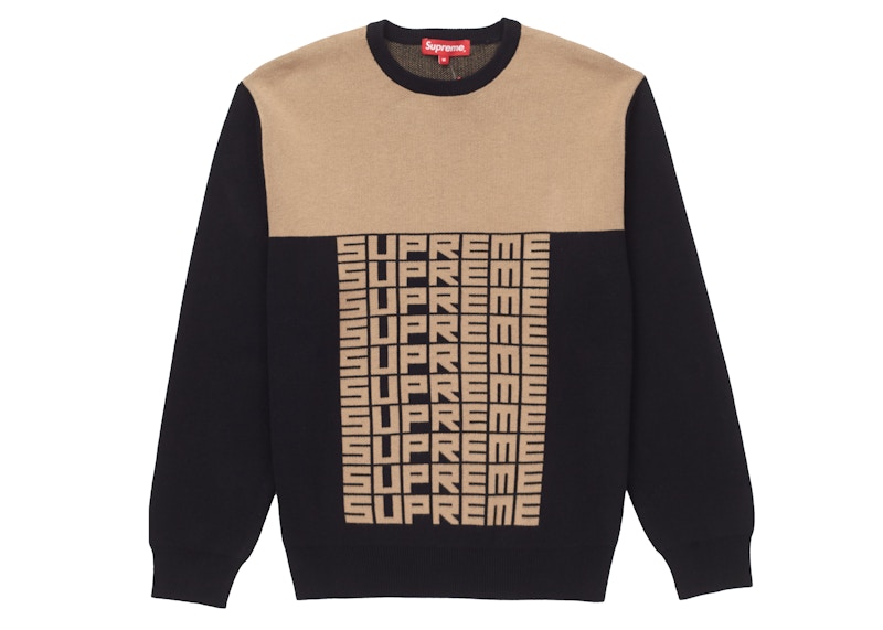 Supreme Logo Repeat Sweater Black Men's - FW18 - US