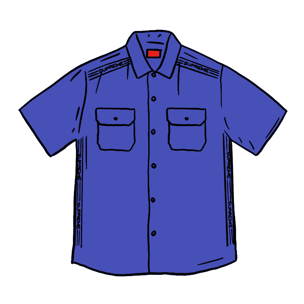 新入荷Supreme Logo Rib S/S Work Shirt / M size トップス