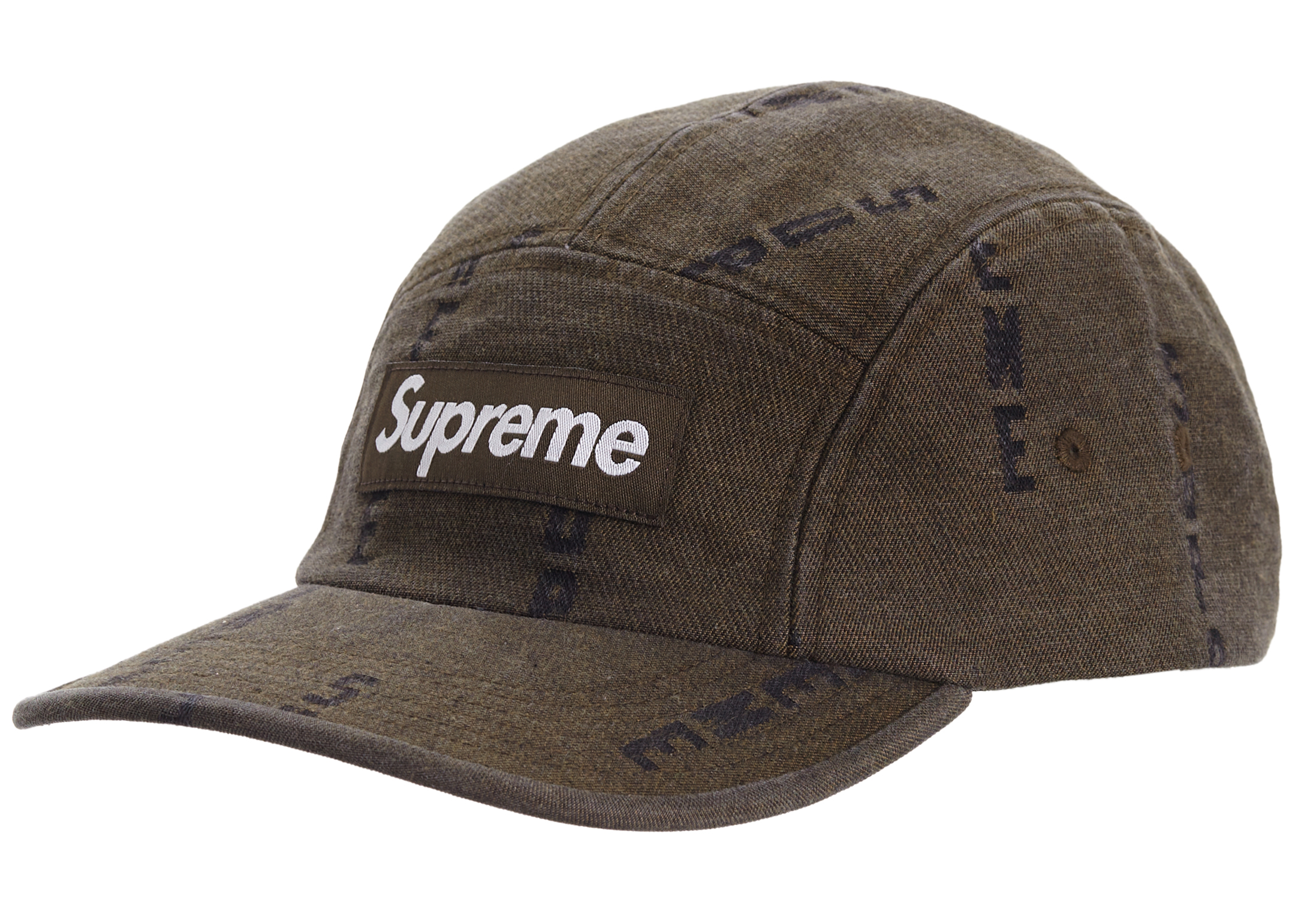 新品 Supreme Logo Stripe Denim Camp Cap