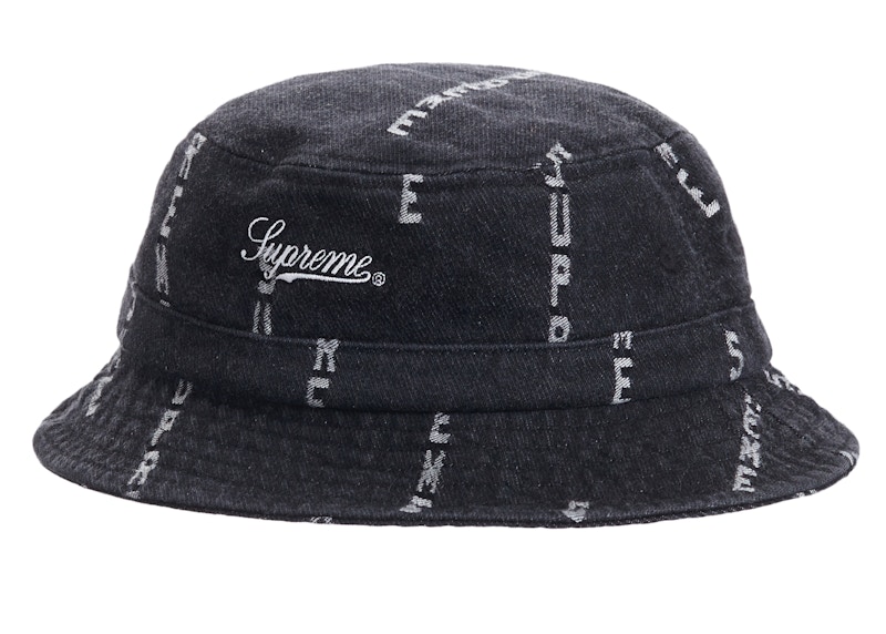 Supreme Logo Stripe Jacquard Denim Crusher Black - FW20 - US