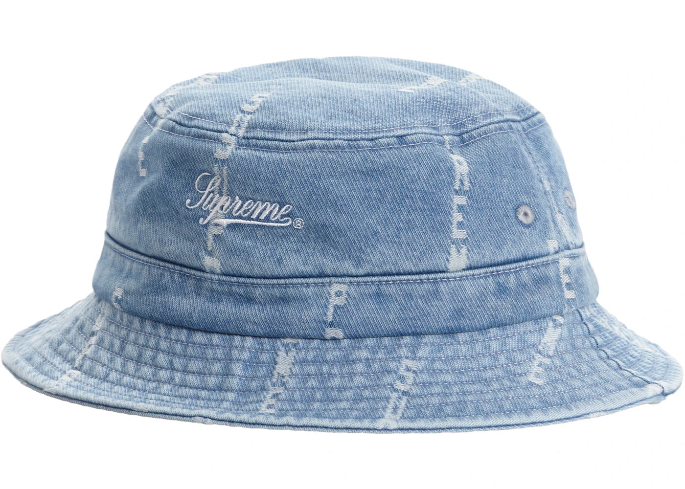 Supreme Logo Stripe Jacquard Denim Crusher Blue FW20 US