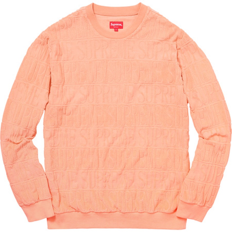 Supreme Rib Stripe Crewneck Pale Orange