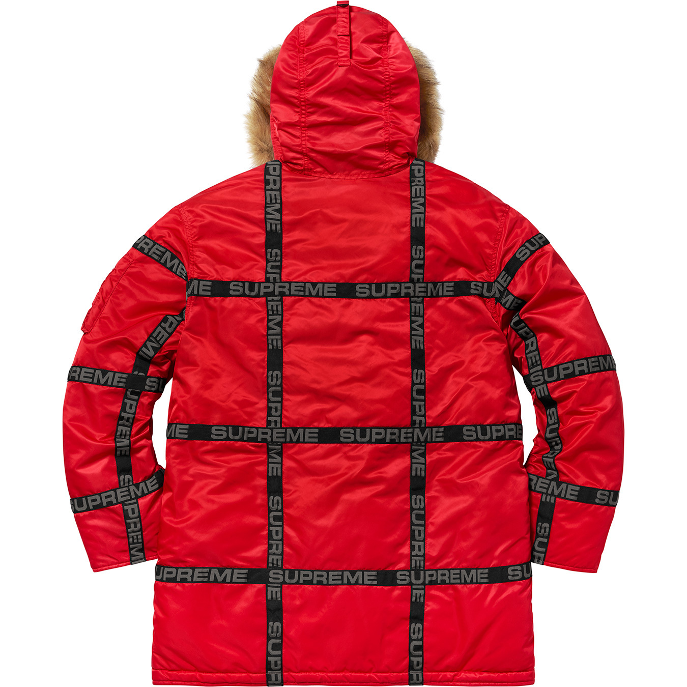 Supreme Logo Tape N-3B Parka Red