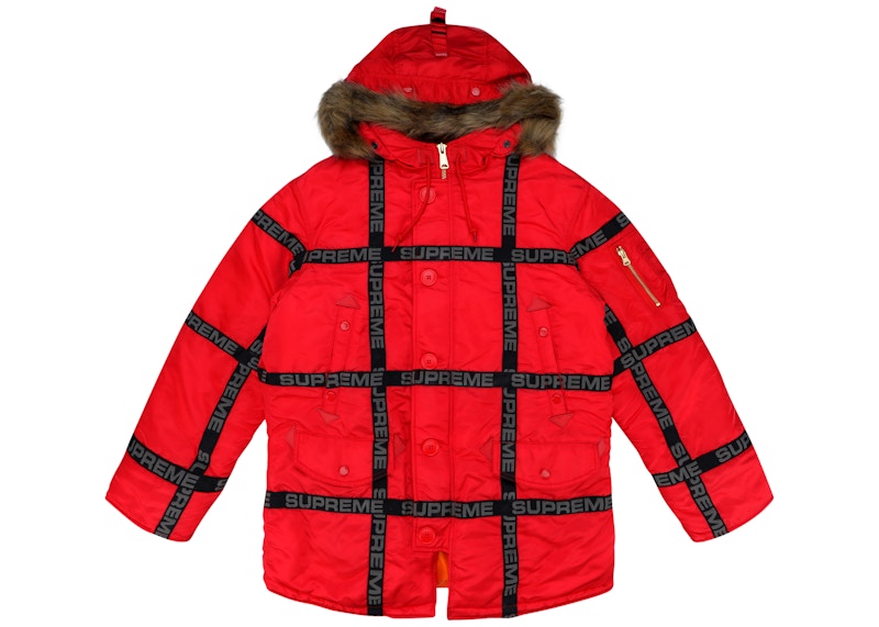 Supreme Logo Tape N-3B Parka Red