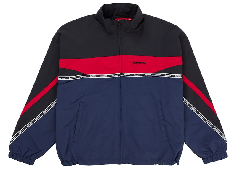 Supreme Logo Taping Track Jacket Navy