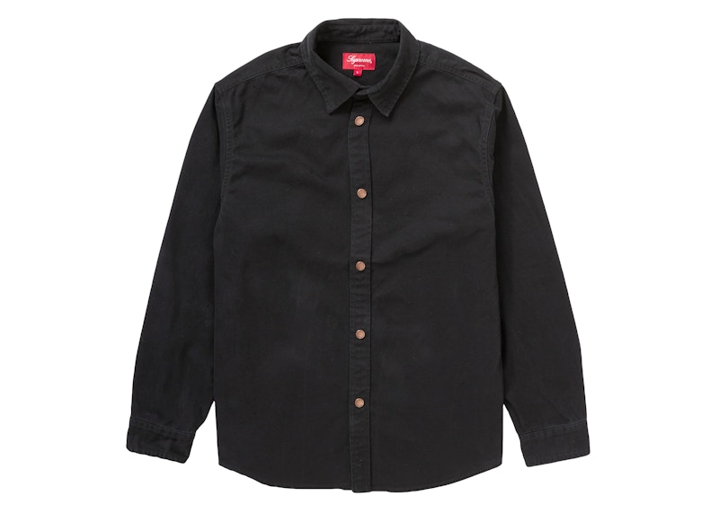 Supreme Logo Taping Work Shirt Black