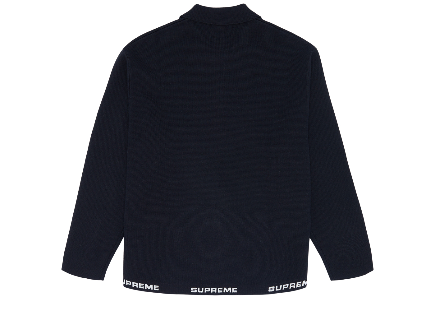 Supreme Logo Trim Zip Up Cardigan Black Men's - SS21 - US