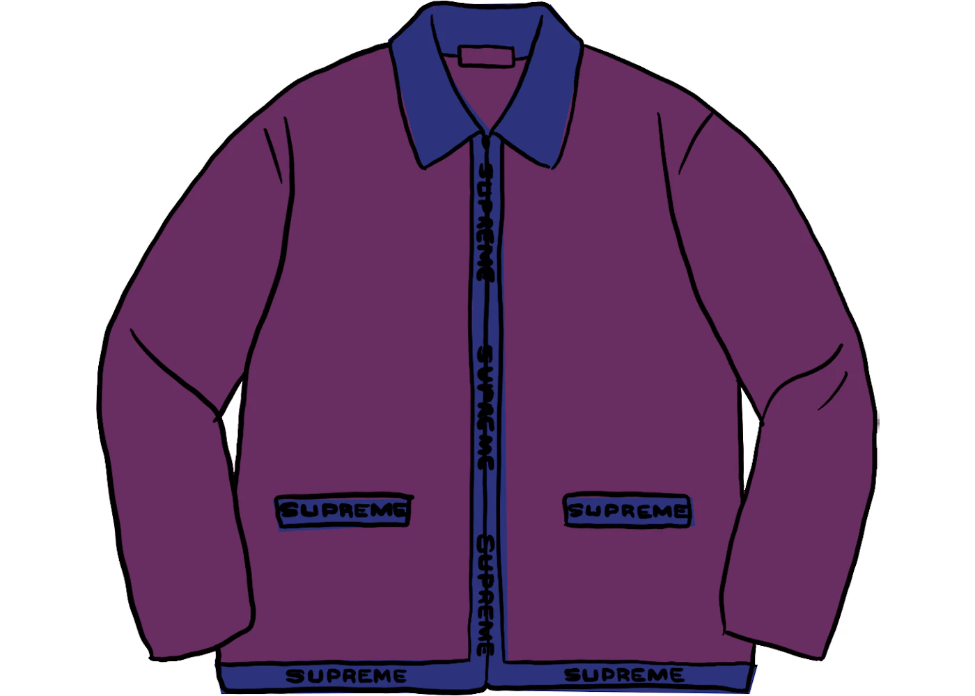 Supreme logo trim zip up cardigan hotsell