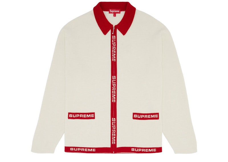 Supreme Logo Trim Zip Up Cardigan Olive Men's - SS21 - US